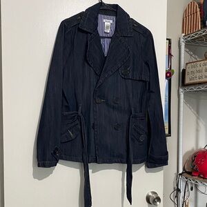 liz & co. Dark Blue Double-Breasted   Denim Jacket